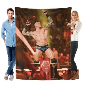WWE RAW Randy Orton Apex Predator Throw Blanket | RKO Viper Flannel Bed Blanket for Men, Wrestling Fans Gift, Soft Plush Blanket for Bed Couch