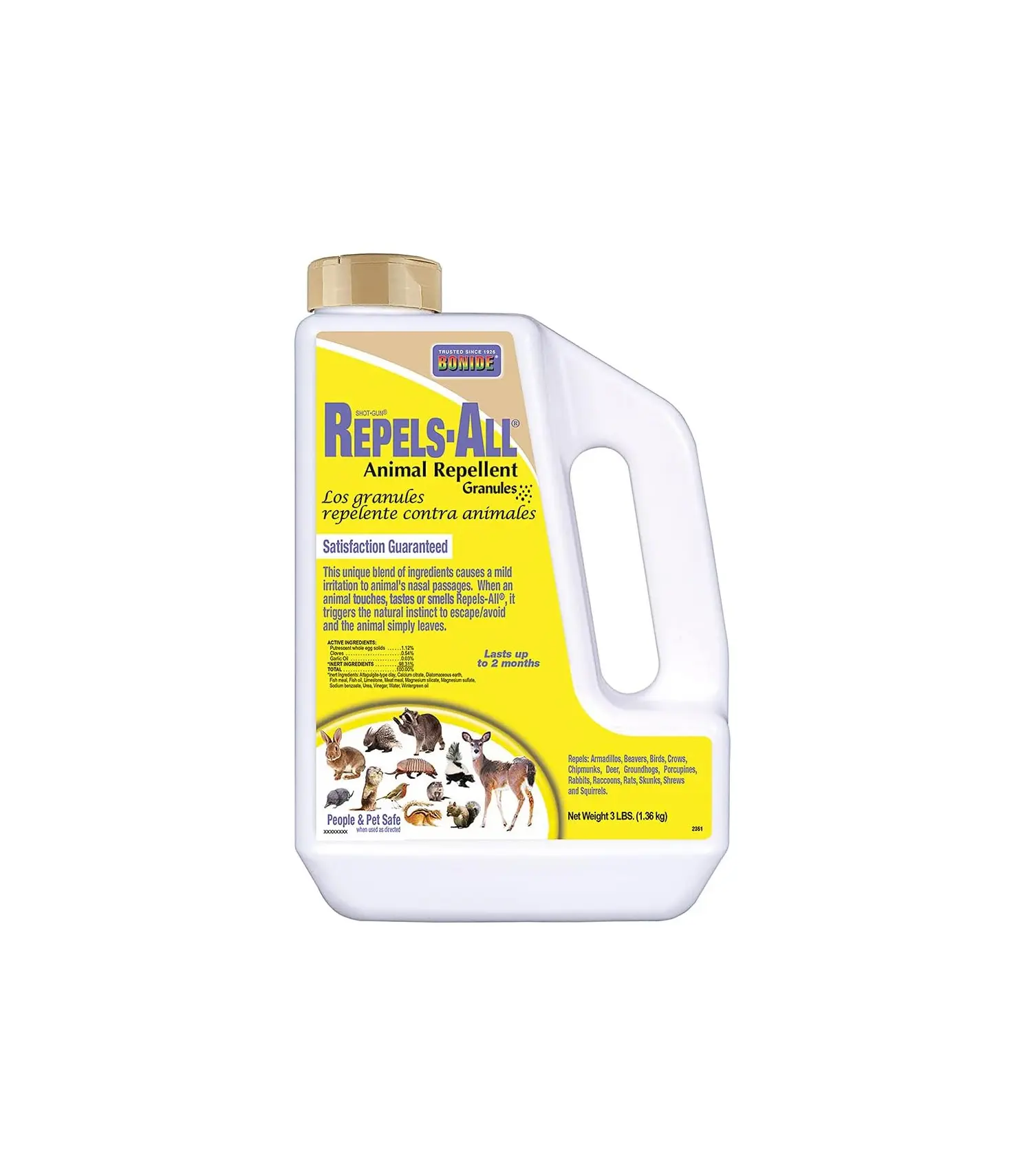 Bonide Repels-All Animal Repellent Granules 3 lb Ready to Use Deer Rabbit Repellent