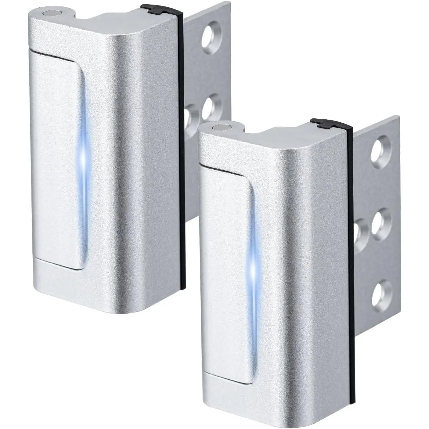 2 Pack Home  Door Lock,Childproof Door Reinforcement Lock,with 3" Stop Withstand 800 lbs,for Inward Swing Doors,Night  Safety Metal Flip Lock Deadbolt Latch ()