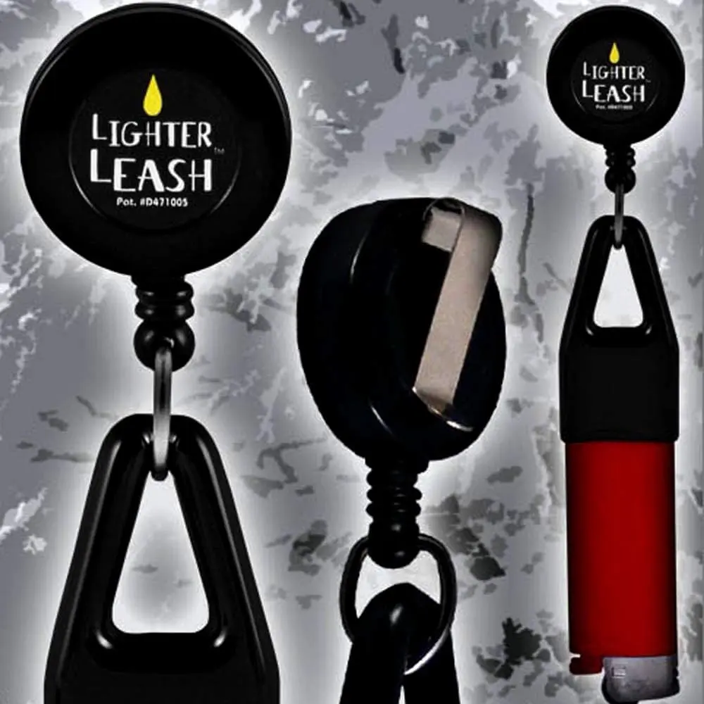 Unisex Clip-On Rubber Lighter Leash, Retractable Lighter Holder - Jug of 30, Assorted Colors