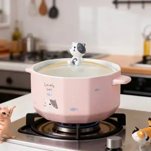 Cartoon Cat Noodle Bowl 850ml Pink Cat Bowl