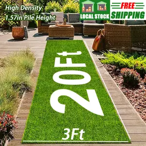 20*3Ft, Super Long Artificial Grass, Green Turf, Fake Green Decoration Mat, Grass Lawn, for Golf Practicing, Household Decoration, Store, Business Decor, Balcony, Patio, Rooftop, Cupboard Display