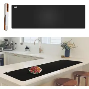 49.2" x 15.7" Large Silicone Mat For Kitchen Counter, Cuttable Silicon Countertop Protector Mat Heat Resistant Mats For Countertop, Cut to Fit Placemat, Black