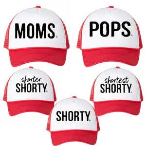 Family Hats - Moms, Pops, Shorty (red/white)