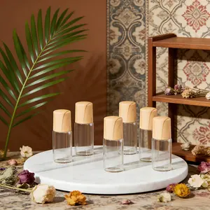8 wooden cap roller bottles, roller bottles, perfume lip oil bottles, portable travel bottles -10ML Reusable