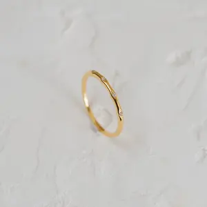 Juliet Diamond Ring - Minimalist Gold Diamond Ring by Caitlyn Minimalist - Dainty Thin Stacking Crystal Ring - Romantic Anniversary Gift for Girlfriend