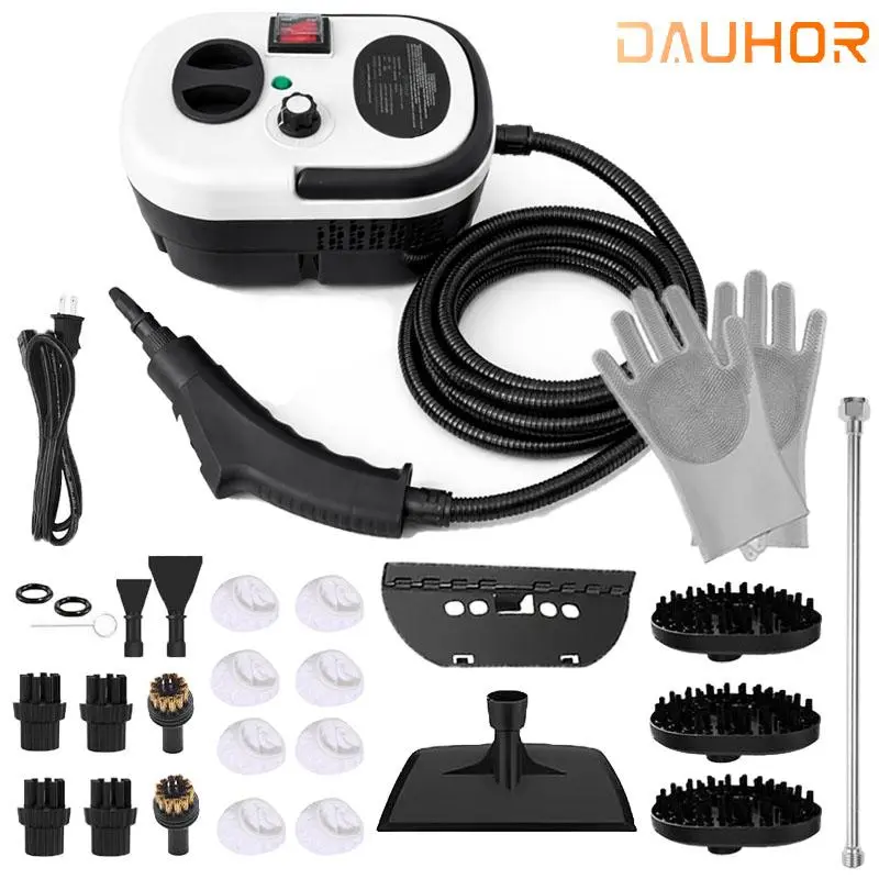 DauHor 2500W High-Pressure Multi Surface Steam Cleaner, Portable Handheld Steamer with 14-Accessory Kit, Adjustable Levels, Fast Heat-Up for Kitchen, Bathroom, Cleaning Set, Tile