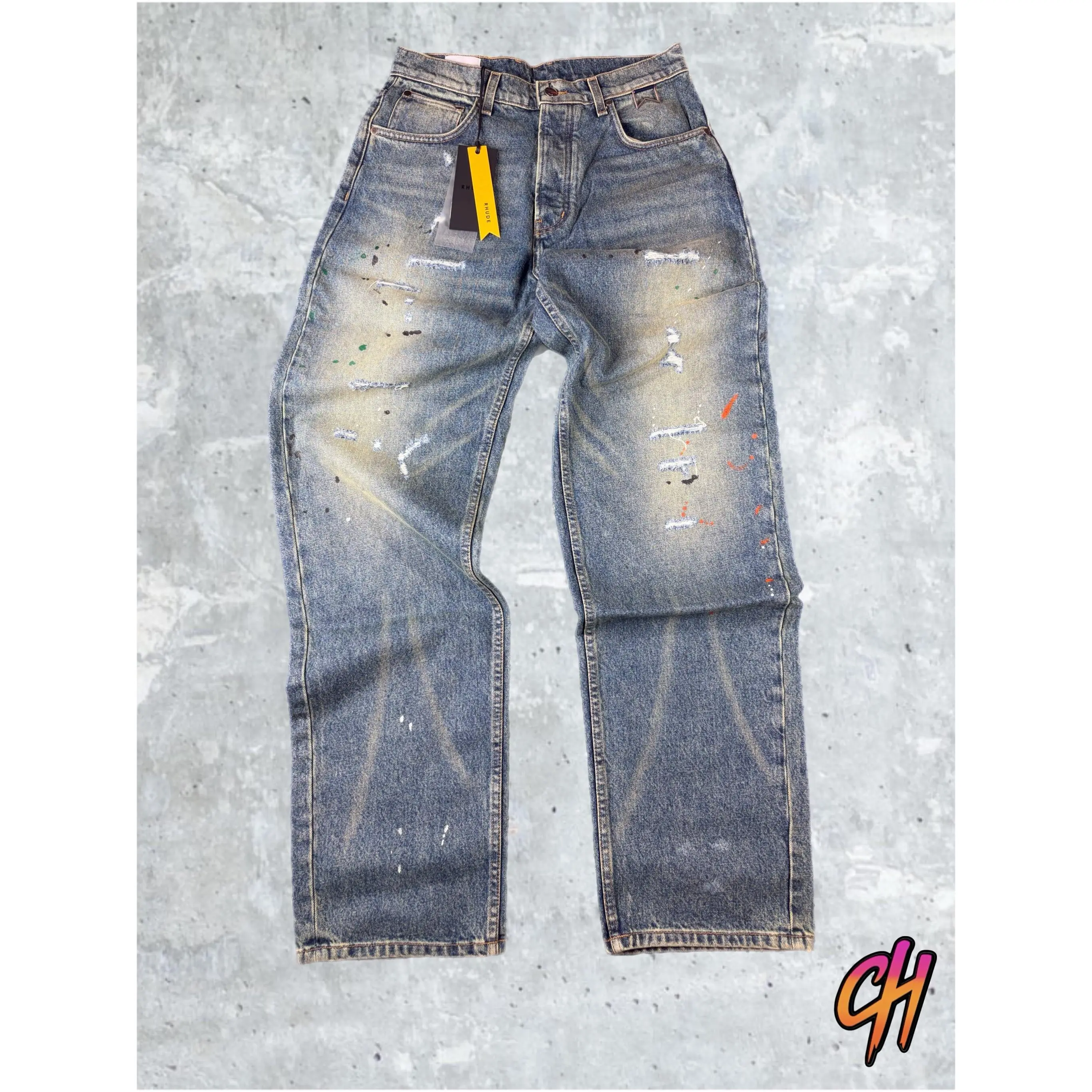 RHUDE Authentic Wide Leg Denim Indigo Jeans Mens Size 33 MSRP:$795.00