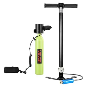 VEVOR Mini Scuba Tank, 0.5L Portable Diving Tank for Underwater Breathing, Reusable Lung Diving Cylinder up to 10 Minutes Dive Time, Emergency Rescue Pony Bottle with Pump, Bag, Lanyard for Snorkeling