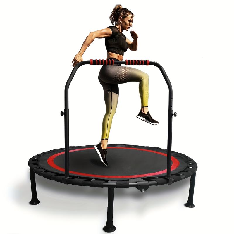 Fitness Trampoline High-Quality 40" Collapsible Mini Trampoline,- Stable & Quiet for Indoor/ Trampoline for Outside adjustable foam handle fitness rebounder exercise trampoline Home Workout Equipment Calisthenics Tools