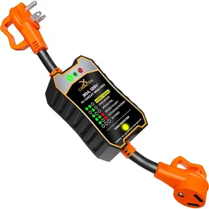 RV Surge Protector 30 Amp - RV Circuit Analyzer with Integrated Smart 30 Amp Surge Voltage Protection with Grip Handles
