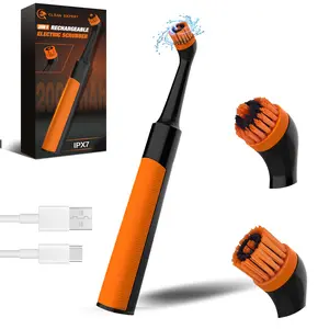 Electric Cleaning Brush,Crevice Cleaning ,Spin scrubber,Rechargeable,4H Working Time,2000mAh,Grout Brush,IPX7 Waterproof with 2 Scrubber Heads,Scrubber for Cleaning Home Kitchen Bathroom Tile Tub, scrub daddy strawcleaner