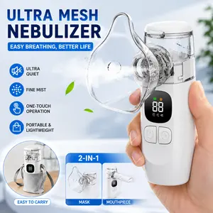 Portable Nebulizer, Rechargeable USB-C Handheld Mesh Nebulizer with Digital Display. Suitable for Chronic Obstructive Pulmonary (COPD), Asthma, and Bronchitis; Ideal for Home and Travel Use