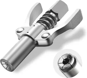 10000 PSI High Pressure Grease Gun Coupler, 1/8" NPT Dual Handle Lock-On Head, Leak-Proof Fittings For Automotive, Truck, Tractor