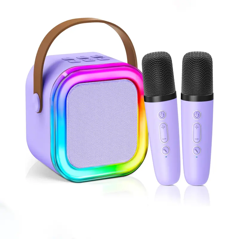 Mini Karaoke Machine for Kids Adults, Portable Bluetooth Speaker with 2 Wireless Microphones,Toys Birthday Gifts for Girls Ages 4, 5, 6, 7, 8,9,10,11,