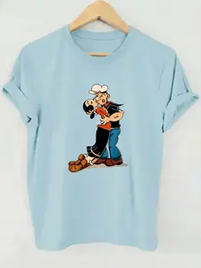 Women's Spring Summer Casual Round Neck Short Sleeve Fashion Printed T-Shirt, Breathable Easy Care Stretch Polyester, Perfect for Daily Wear