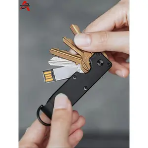 Unisex Casual Minimalist Keychain, Compact Key Holder for 2-6 Keys, Fashion Key Organizer for Daily Commuting Women & Men