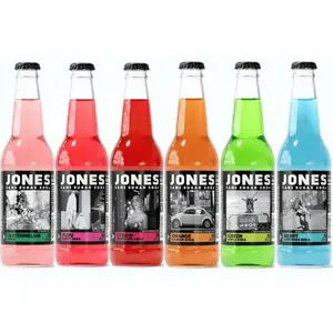 Jones Soda Assorted 4-Pack Beverage Lemonade bottle drinks Strawberry