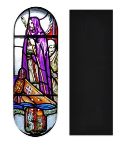 Heat Transfer Graphic Wooden Fingerboard Deck, "Stained Glass"