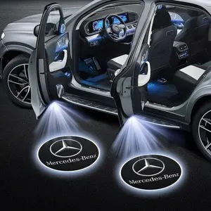 Led Car Door Welcome Laser Projector Logo Night Light Wireless For Mercedes Benz