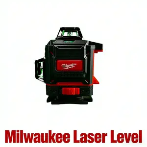 Milwaukee Green Line Laser Level with High Precision Magnetic Base – Ideal for Carpentry, Electrical Installations and Wall Layout Projects