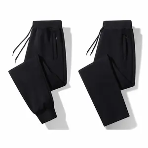 Mens Fleece Sweatpants Jogger Pants with Zipper Pockets Winter Warm Athletic Track Pants for Men 4-Way Stretch Casual Daily Loungewear Adjustable Drawstring