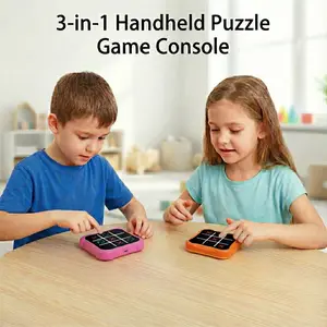 3-in-1 Electronic Tic Tac Toe Game & Memory Puzzle | Handheld STEM Fidget Toy for Kids | Portable Travel Brain Teaser