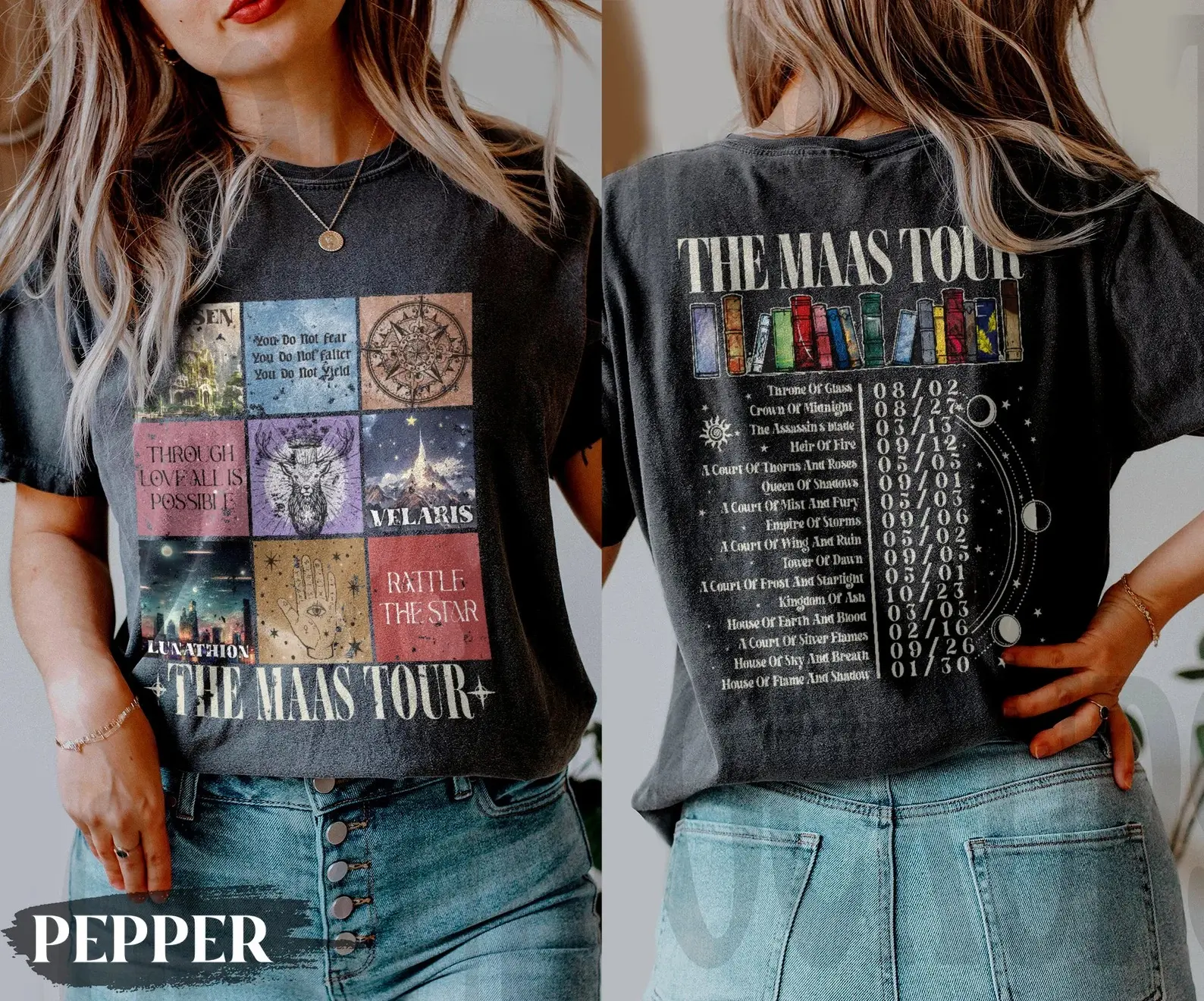 The Maas Tour Comfort Colors Shirt, SJM Era Tour Shirt, ACOTAR Sweatshirt, Acotar Velaris Shirt, Crescent City, The Maas Tour Tee, Throne of Glass Merch, SJM Merch, Bookish Shirt
