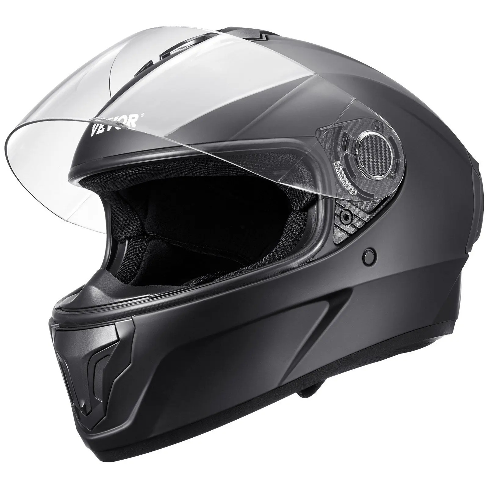 VEVOR Unisex Vented Shell Motorcycle Helmet for Motorcycle Riding, Aerodynamic Motocross Helmet with Bluetooth Slot, Ventilation System, Impact-Resistant Shell, Even Weight Distribution