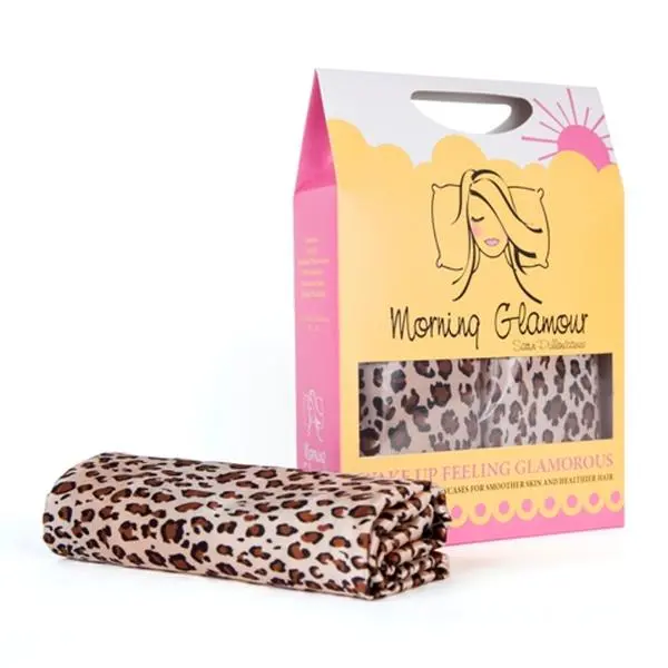 212 MAIN Morning Glamour Signature Box 2-Pack Queen Size Satin Pillowcases - Leopard Print, Frizz Control for Dogs & Cats