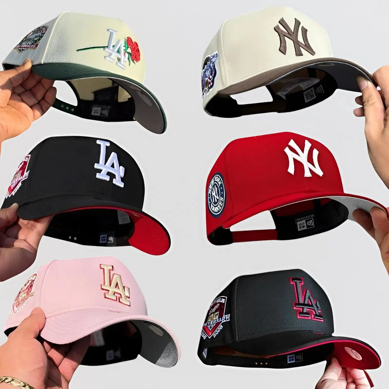 New Era MLB LA Dodgers & NY Yankees 9FORTY 59FIFTY Fitted Snapback Hat – Gorras de Béisbol para Hombre y Mujer, Unisex Streetwear Sombreros, Adjustable Trucker Cap, Vintage Baseball Sport Look, Urban USA 2026 Trend, TikTok Fashion Essential