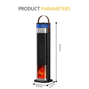 SummerVibes 23Inch Space Heater with Humidifier 2000W PTC Fast Heat Remote Control 12H Timer Overheat Protection Portable Electric Oil-Filled Radiator for Home Use