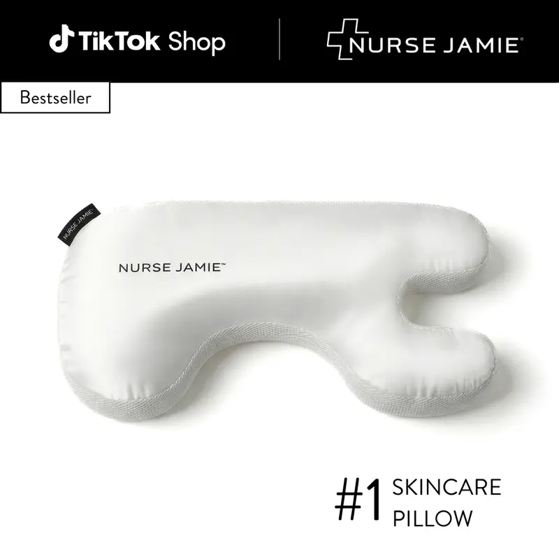 Nurse Jamie Beauty Bear Anti-Wrinkle Skincare Pillow – Ergonomic Memory Foam for Side & Back Sleepers, Reduces Sleep Lines