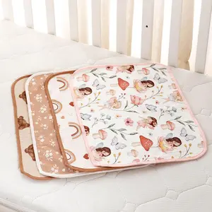 Floral & Animal Pattern Baby Changing Mat, 3 Counts/set Waterproof Baby Changing Pad, Baby Bedding Supplies Multipurpose Comfy Bedding for Home and Travel, Crib Mattress Pad