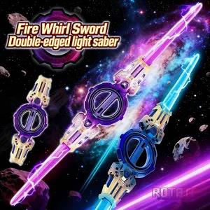 Double headed unsheathed! Colorful Double Edged Lightsaber Toy Role Playing Artifact, Super Burning Gift for Boys