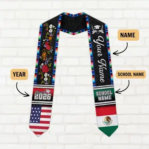 Custom Mexican Graduation Sash 2026, Mexican American Flag Graduation Sash 2026, Hispanic Sash