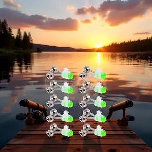 10 PCS Silver Fishing Rod Bells Double Bell 1.89 Inch Green Galvanized Fish Bite Alarm Portable Reusable Bite Indicator for Night Fishing Bite Indicators
