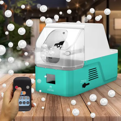 Automatic Bubble Blower Fog Machine - Fog+Bubble Mix, Compact and Lightweight, Electric Remote-Controlled, 3-Mode Effect, Easy-to-Use Portable Bubble Fog Machine for Kids' Birthday Parties, Indoor/Outdoor Events