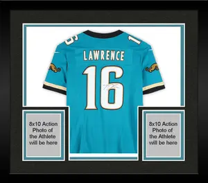 Framed Trevor Lawrence Jacksonville Jaguars Autographed Teal Throwback Limited Jersey - Fanatics Authentic Certified