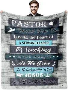 Pastor Appreciation Gifts, Pastor Gifts for Men, Gifts for Pastor Blanket 60"x50", Christian Gifts for Men Religious, Gifts for Pastor Appreciation Day, Pastor Gift Ideas for Birthday