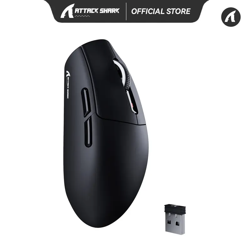ATTACK SHARK G3 Tri-mode Wireless Gaming Mouse 25000 DPI Ultra Lightweight PixArt PAW3311Sensor, Broadcom Esport MCU, HUANO Microswitches, 2.4G Wireless/Bluetooth/Wired, Dual-Layer Mouse Feet