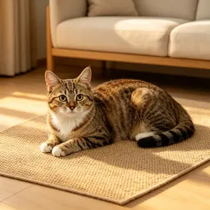 Cat Scratcher Mat 23.6 X 15.7 Inch Natural Sisal Cat Scratch Mats Horizontal Cat Floor Scratching Pad Rug with Sticky Tapes Protect Sofa and Carpet