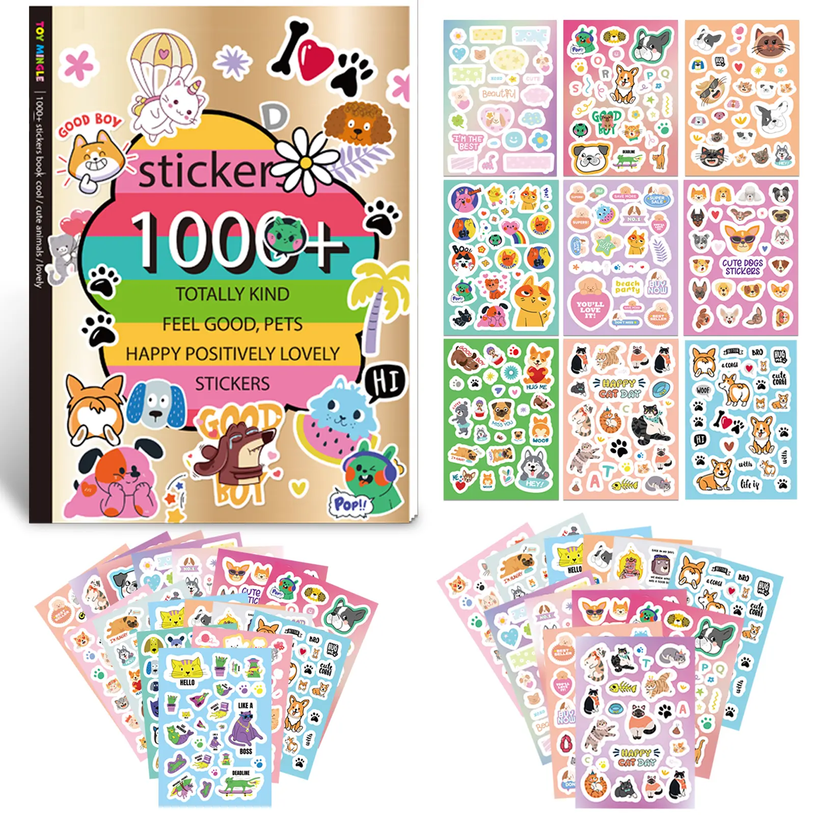 1000+ Soft & Colorful Animal Sticker Book for Kids - 40 Pages Craft Stickers, Endless Fun for Scrapbooks, Floral Designs, Gifts & Rewards (Toys & Hobbies, DIY Scrapbooking & Stamping)