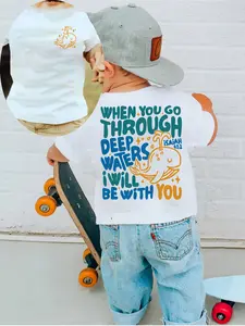 Kids Christian Front & Back Graphic T-Shirt - 'When You Go Through Deep Waters...' Tee