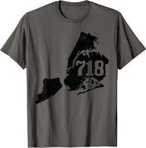 New York City 718 Area Code Queens NY NYC Map Pride Vintage T-Shirt - Antonplonka Shop 25B0B1TBTQQ8