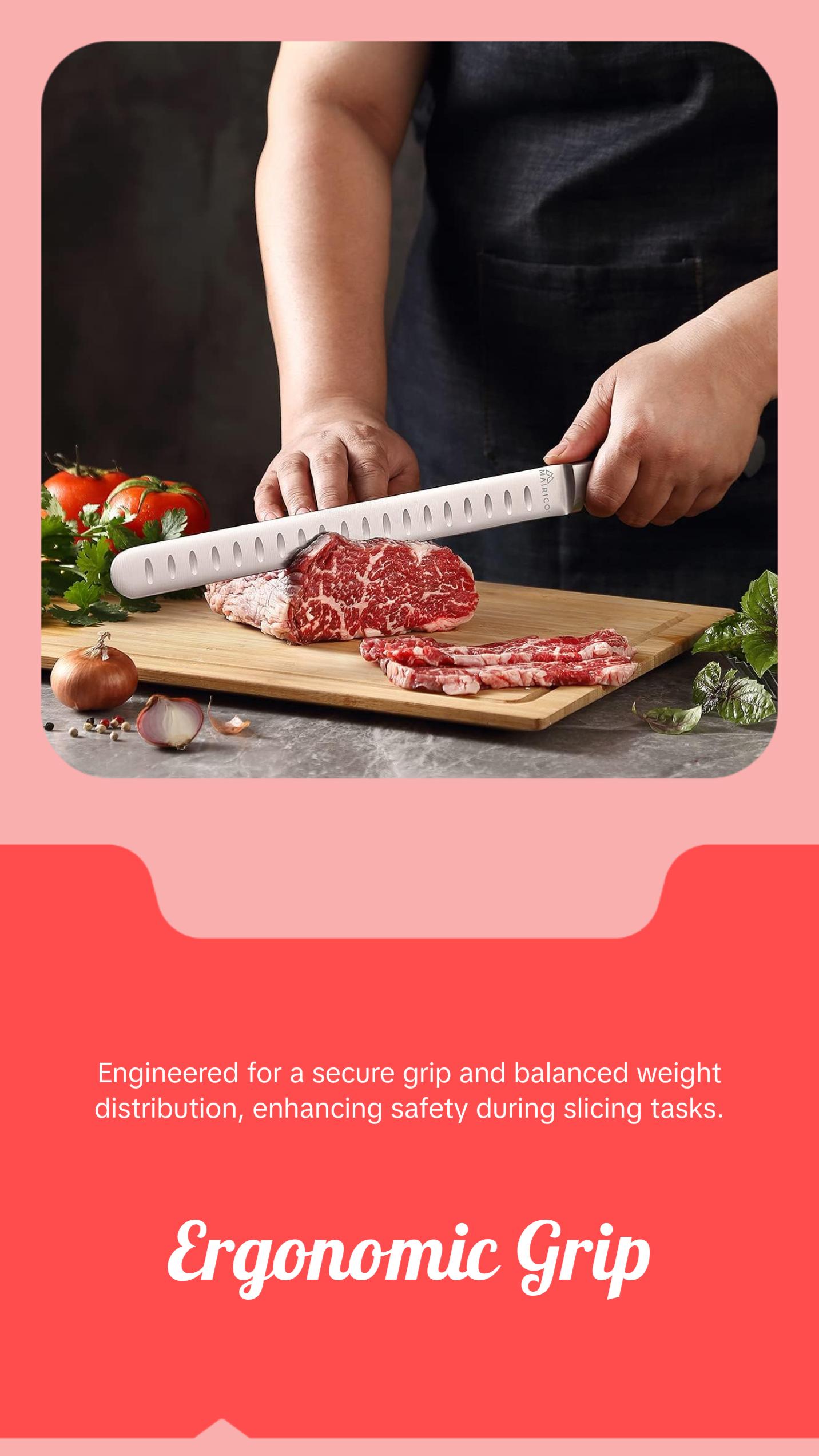 Brisket Slicing Knife - Ultra Sharp Premium 11-Inch Stainless Steel Carving Knife MAIRICO Brisket Slicing Knife - Ultra Sharp Premium 11-Inch Stainless Steel Carving Knife MAIRICO