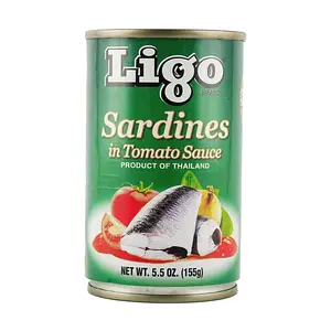 LIGO Sardines in Tomato Sauce, Ready-to-Eat Canned Seafood, 155g - Delicious & Convenient