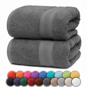 NatureMark Pack of 2 Bath Towels - 100% Cotton, 500 g/m² - Soft, Absorbent & Durable - for Home, Sauna & Travel - 70 x 140 cm