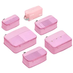 6 Set Compression Packing Cubes for Travel Essentials, Luggage Organizers for Suitcases and Backpacks, Space Saving Storage Bags