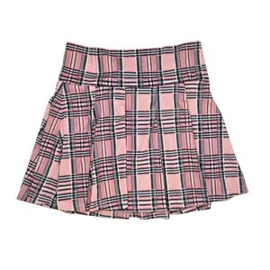 Janet's Closet Pink Plaid Pleated Mini Skirt Stretch Waist XS–4X for Crossdressers Transgender Cosplay Sassy Thigh-High Length Comfy Everyday Wear